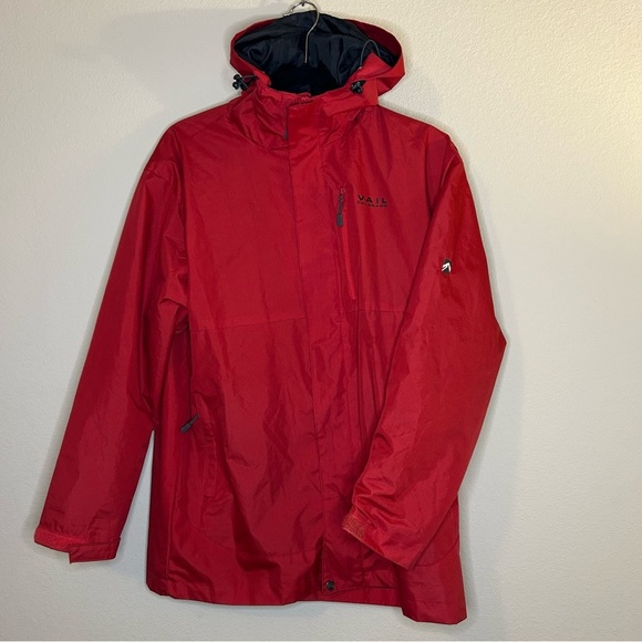 Ski Jacket XS Red Water Resistant Outfitter Trading Vail Colorado Hood Full Zip - Picture 13 of 15
